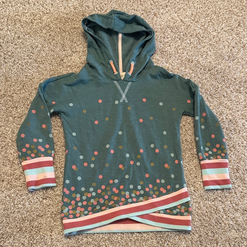 Matilda Jane Teal Polka Dot Kids Hoodie
